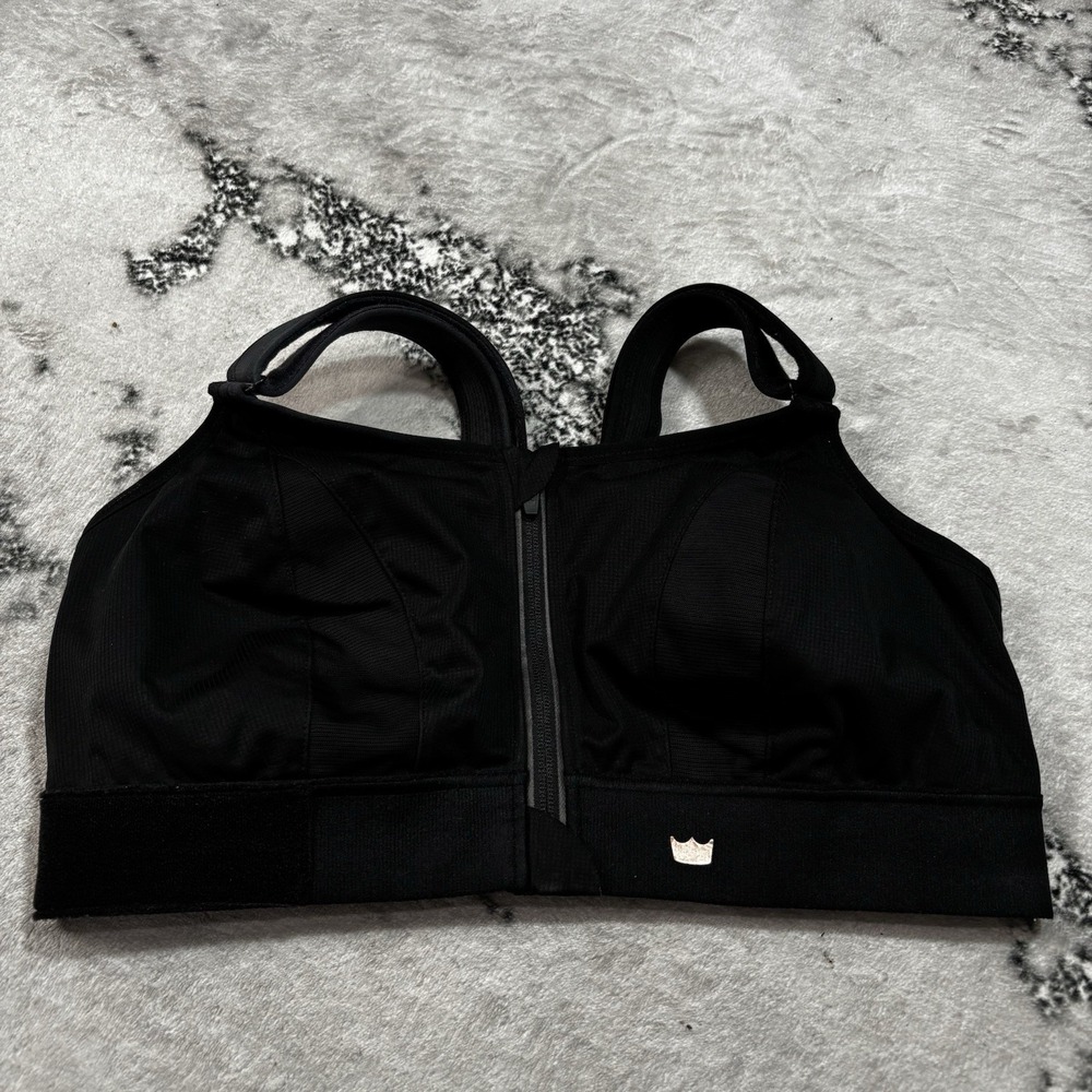 SHEFIT Ultimate Sports Bra Black Zip Front High Impact Adjustable Size 3Luxe